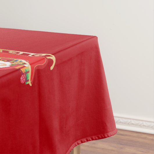 サンタのそりを引くユニコーンへのクリスマスプレゼント テーブルクロス (インサイチュ)