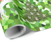 サンタのそりを引くユニコーンへのクリスマスプレゼント ラッピングペーパー (ロールコーナー)