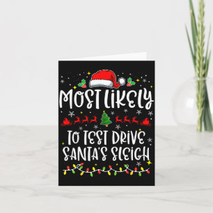 サンタのそりを試運転する可能性が最も高い面白いクリスマス カード