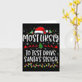 サンタのそりを試運転する可能性が最も高い面白いクリスマス カード (黄色い花)