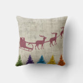 サンタのそりカラフルと木 クッション (裏面)
