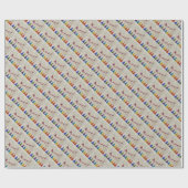 サンタのそりカラフルと木 ラッピングペーパー (フラット)