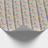 サンタのそりカラフルと木 ラッピングペーパー (角)