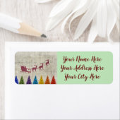 サンタのそりカラフルと木 ラベル (インサイチュ)