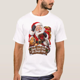 サンタのそりキーが見つからない Tシャツ