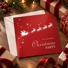 サンタのそりトナカイ クリスマスパーティー 招待状