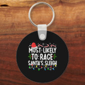サンタのそりファミリーのマッチングで競い合う可能性が最も高い キーホルダー (正面)
