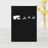 サンタのそりモーターホーム クリスマスギフト カード (黄色い花)