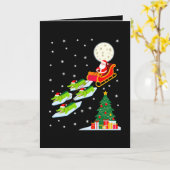 サンタのそりワニクリスマス月雪の木 カード (黄色い花)