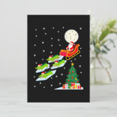サンタのそりワニクリスマス月雪の木 招待状 (スタンド正面)