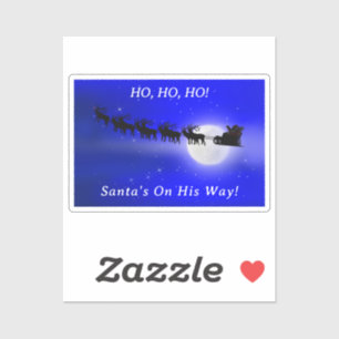 サンタのそり乗りクリスマス シール