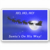 サンタのそり乗りクリスマス シール (正面)