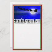 サンタのそり乗りクリスマス 便箋 (正面/裏面)