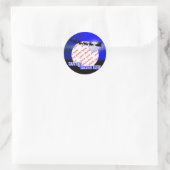 サンタのそり乗り写真フレーム ラウンドシール (バッグ)