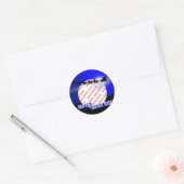 サンタのそり乗り写真フレーム ラウンドシール (封筒)