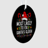 サンタのそり家族のクリスマスを直す可能性が最も高い オーナメント (正面)