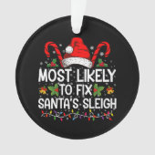サンタのそり家族のクリスマスを直す可能性が最も高い オーナメント (正面)