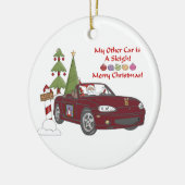 サンタのそり銅 セラミックオーナメント (左)