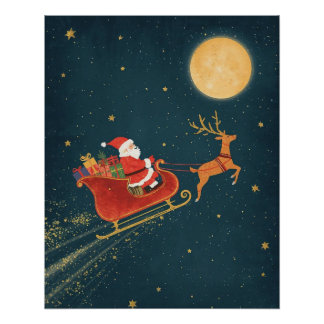 サンタのそり クリスマスポスター ポスター