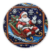 サンタのそり クリスマス セラミックノブ (正面)