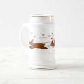 サンタのそり-ステイン ビールジョッキ (正面左)