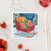 サンタのそり メリークリスマス スタンダードカクテルナプキン (インサイチュ)