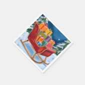 サンタのそり メリークリスマス スタンダードカクテルナプキン (角)