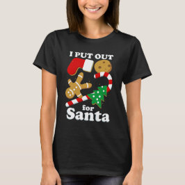 サンタのために出すよ 面白いクリスマス Tシャツ