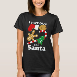 サンタのために出すよ 面白いクリスマス Tシャツ