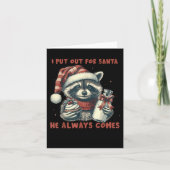 サンタのために準備してるのに、なぜかアライグマがやってくるんだ カード (正面)