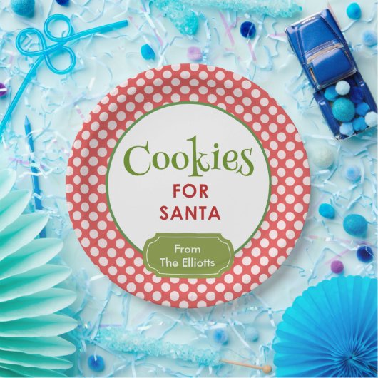 サンタのためのカスタマイズクリスマスのクッキー ペーパープレート (パーティー)