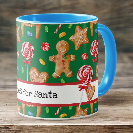 サンタのためのクリスマスクッキー 緑 マグカップ