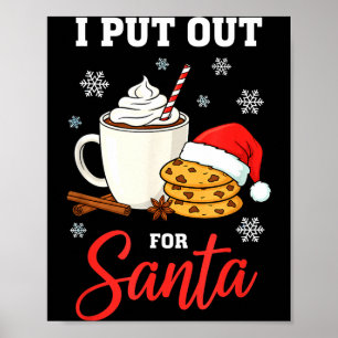 サンタのためのクリスマス ミルクとクッキー おもしろTシャツ ポスター