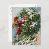 "サンタのためのヤドリギのキス" シーズンポストカード (正面/裏面)