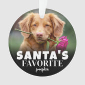 サンタのとっておきの犬の写真 クリスマス オーナメント (正面)