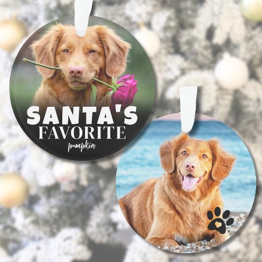 サンタのとっておきの犬の写真 クリスマス オーナメント