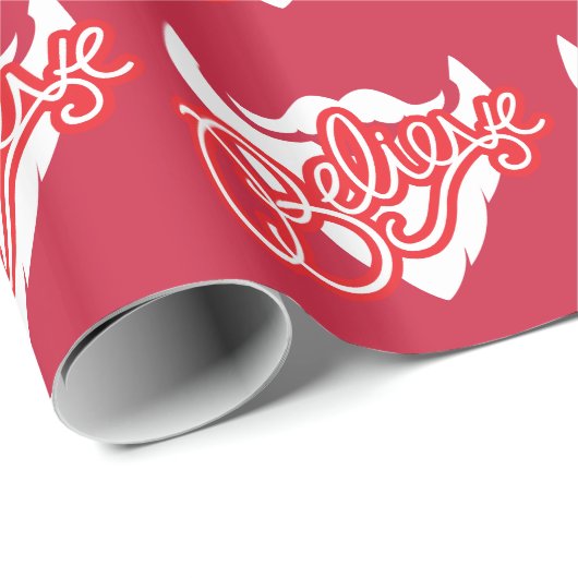 サンタのひげの写実的なクリスマスの包むことで信じて下さい ラッピングペーパー (ロールコーナー)