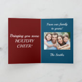 サンタのひげの赤くおよび青のサファイアの休日 カード (内部)