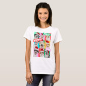サンタのひげをつけた犬と猫 Tシャツ (正面フル)