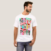 サンタのひげをつけた犬と猫 Tシャツ (正面フル)