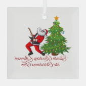 サンタのまわりにがクリスマスツリーを ガラスオーナメント (裏面)