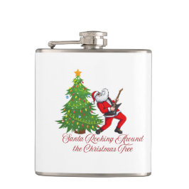 サンタのまわりにがクリスマスツリーを フラスク