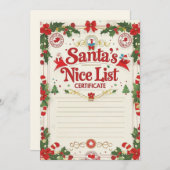 サンタのよい子のリスト証明書 | 公式 招待状 (正面/裏面)