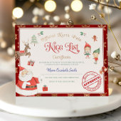 サンタのよい子のリスト証明書 招待状