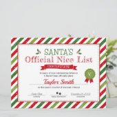 サンタのよい子のリスト証明書 招待状 (スタンド正面)