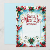 サンタのよい子のリスト認定証（男子用） 招待状 (正面/裏面)