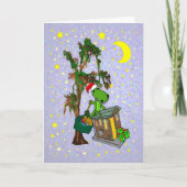 サンタのわにケージャンのバイユーのクリスマス シーズンカード (正面)