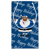 サンタのアフリカ系アメリカ人のクリスマスハヌカーKwanzaa スモールペーパーバッグ (裏面)