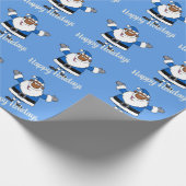 サンタのアフリカ系アメリカ人のクリスマスハヌカーKwanzaa ラッピングペーパー (角)