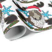 サンタのアメリカヘラジカ ラッピングペーパー (ロールコーナー)